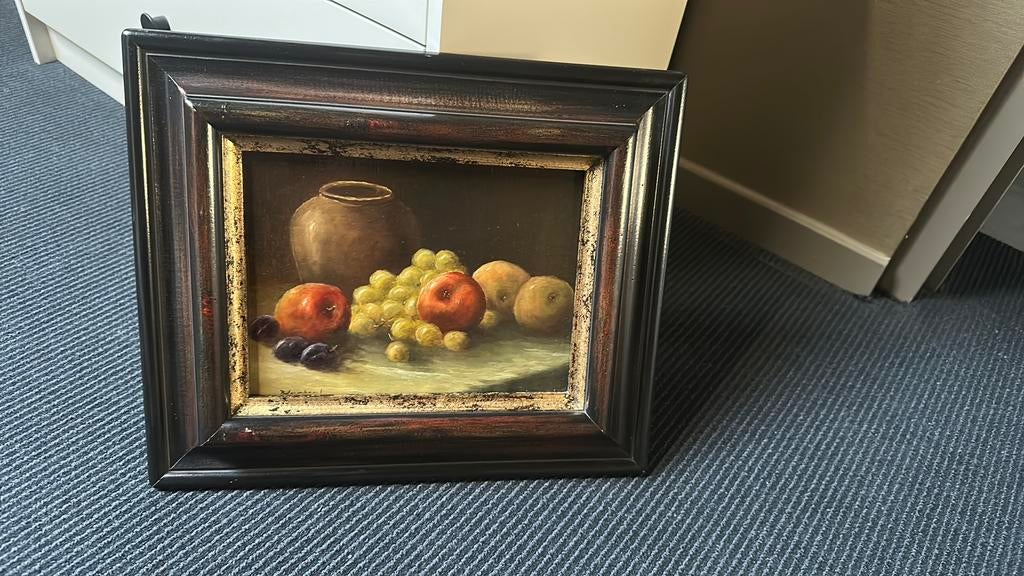Te koop; leuk klein schilderij , fruit, Ophalen