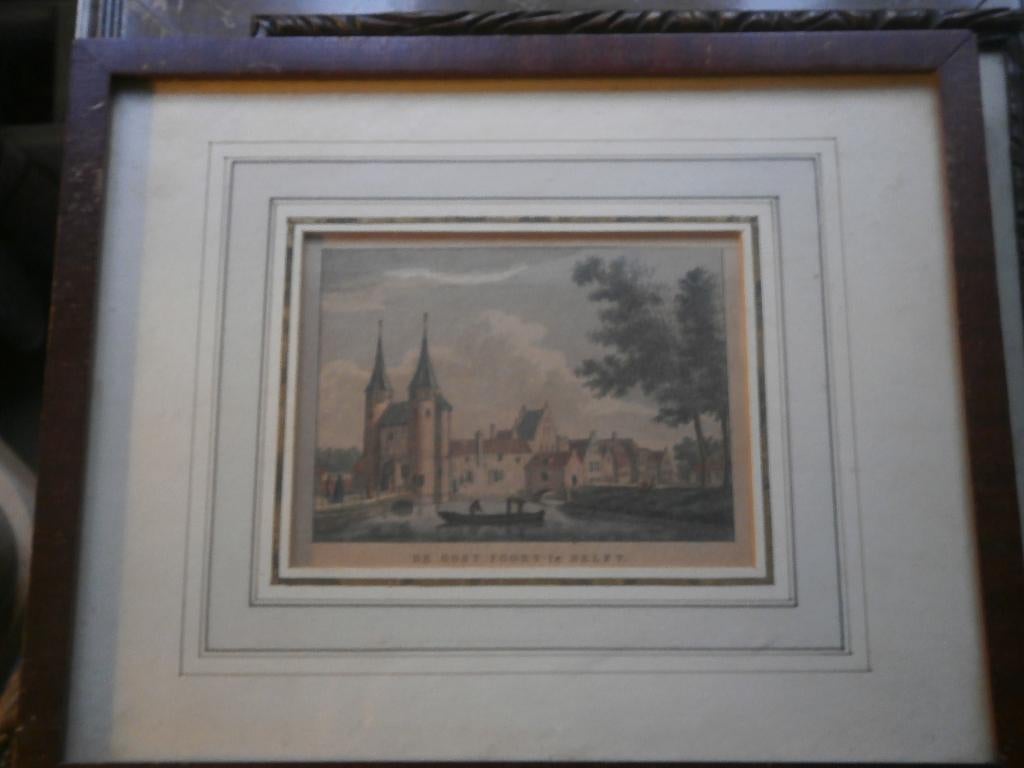 OOSTPOORT DELFT, Kopergravure met Certificaat, Antiek en Kunst, Ophalen of Verzenden
