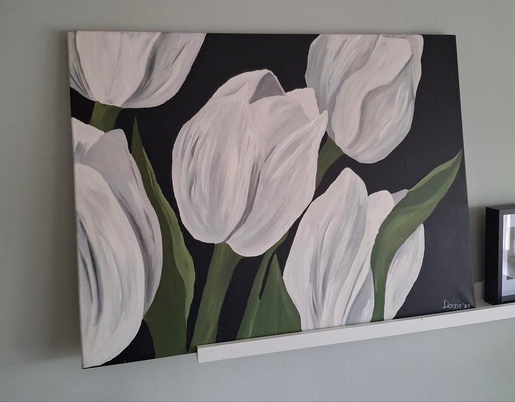 Tweeluik Tulpen Schilderij - Handgeschilderd, Ophalen