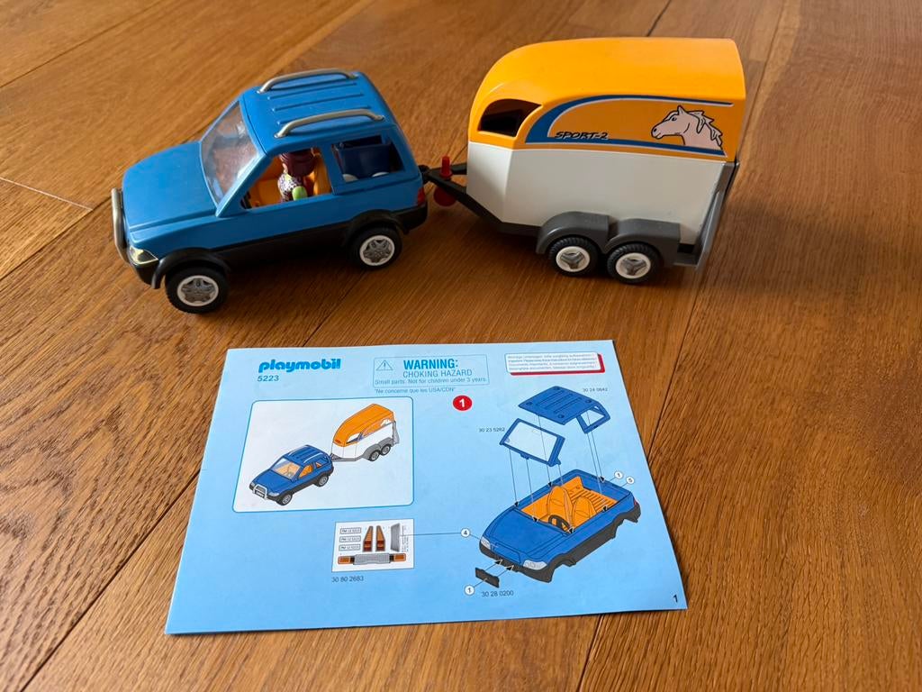 Playmobil Auto met Paardentrailer, Ophalen of Verzenden, Zo goed als nieuw, Complete set