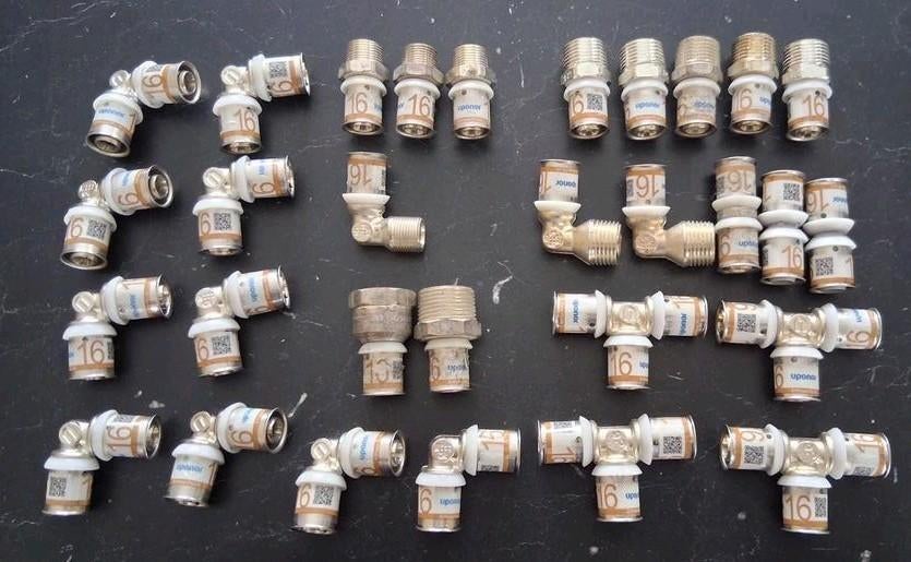 30x Uponor S-Press PLUS 16mm perskoppelingen, Ophalen of Verzenden, Nieuw, Koper, Overige typen