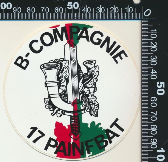 Sticker: B Compagnie 17 Painfbat, Ophalen of Verzenden, Zo goed als nieuw, Bedrijf of Vereniging