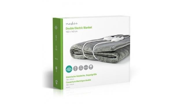 Nedis PEBL130CWT2 Elektrische Onderdeken 160x140 cm, Nedis, Ophalen of Verzenden, Deken of Dekbed, Grijs