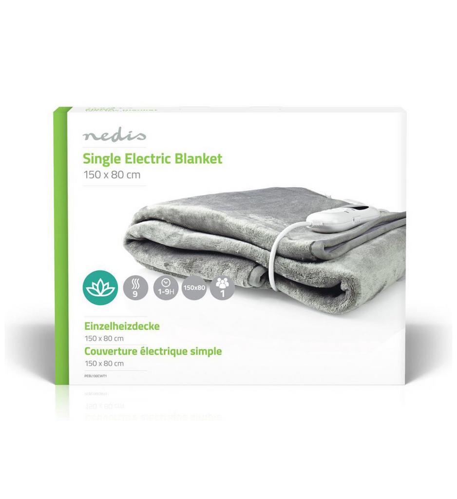 Nedis PEBL130CWT1 Elektrische Deken Onderdeken 150 X 80, Eenpersoons, Nedis, Nieuw, Ophalen of Verzenden