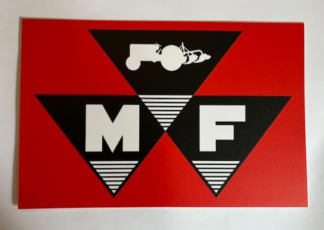 Massey Ferguson MF   reclamebord  hard kunststof 35  23 cm, Ophalen of Verzenden, Auto's