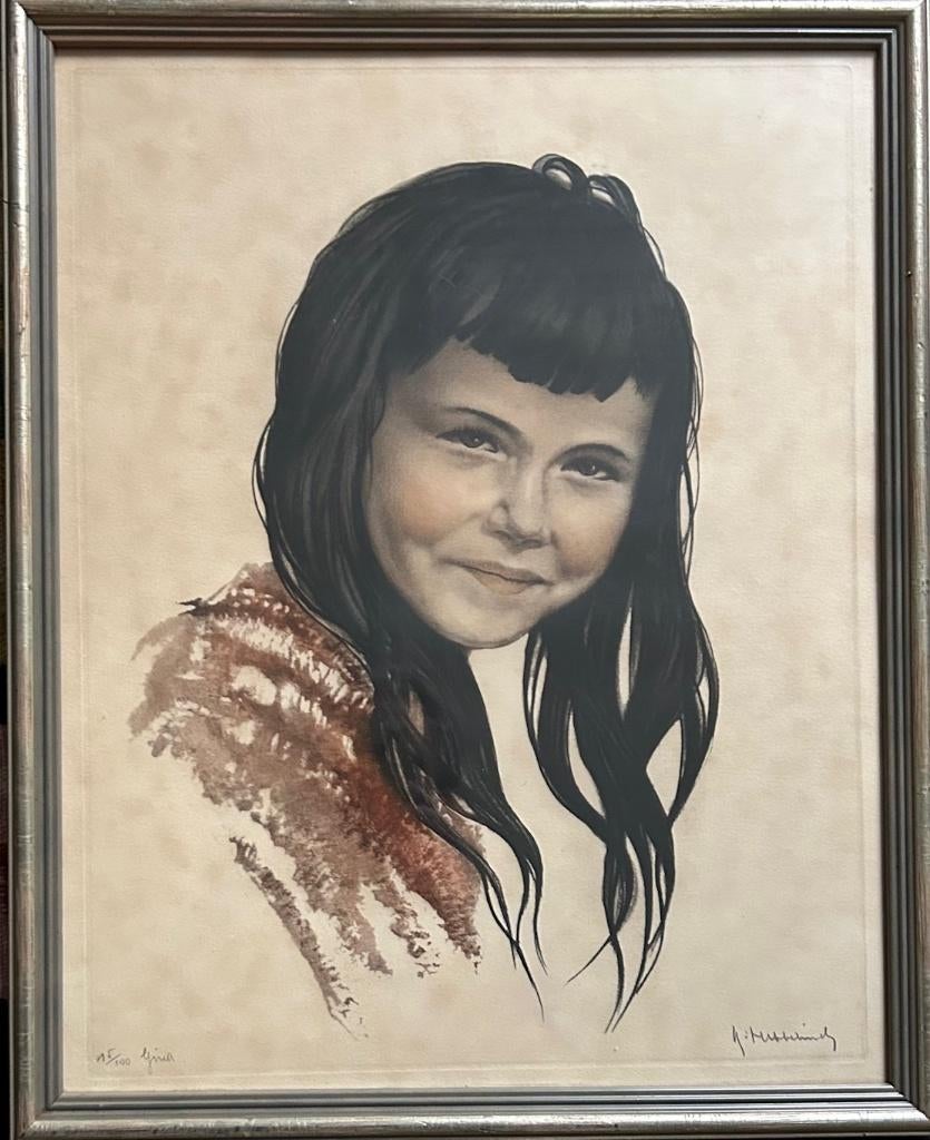 Roger Hebbelinck - Ets van Gina, Antiek en Kunst, Kunst | Etsen en Gravures, Ophalen of Verzenden