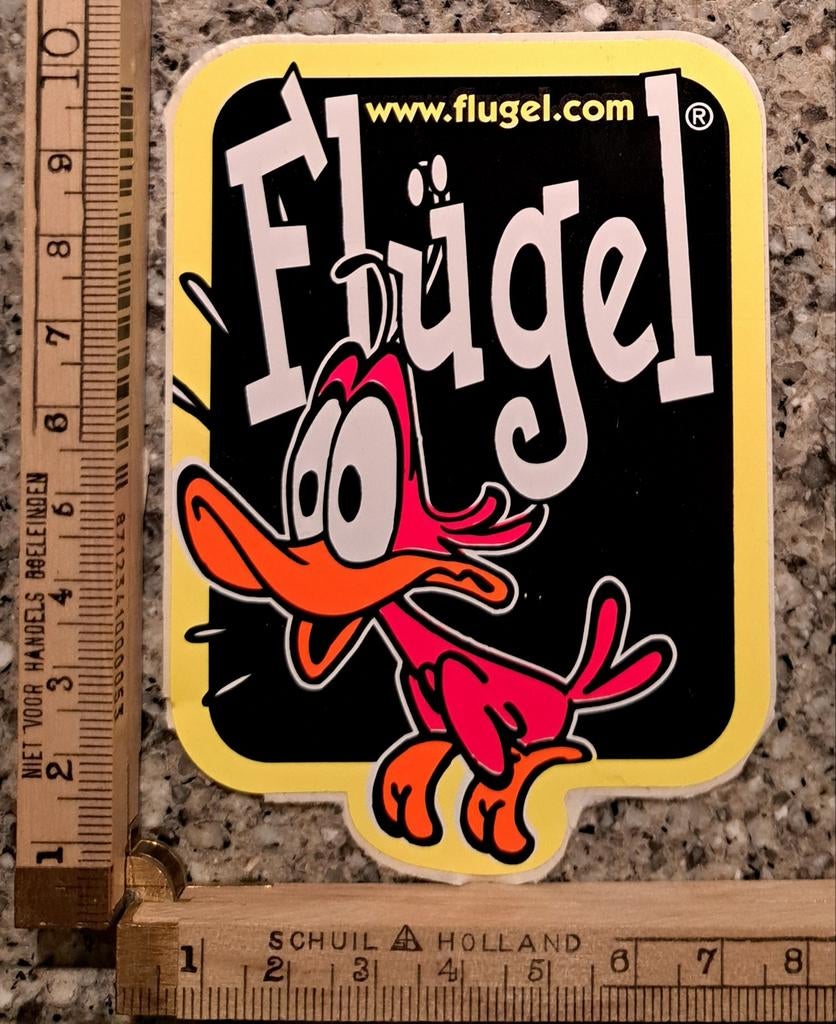 Vintage sticker Flugel strip drank shotje vogel, Ophalen of Verzenden, Zo goed als nieuw, Overige typen