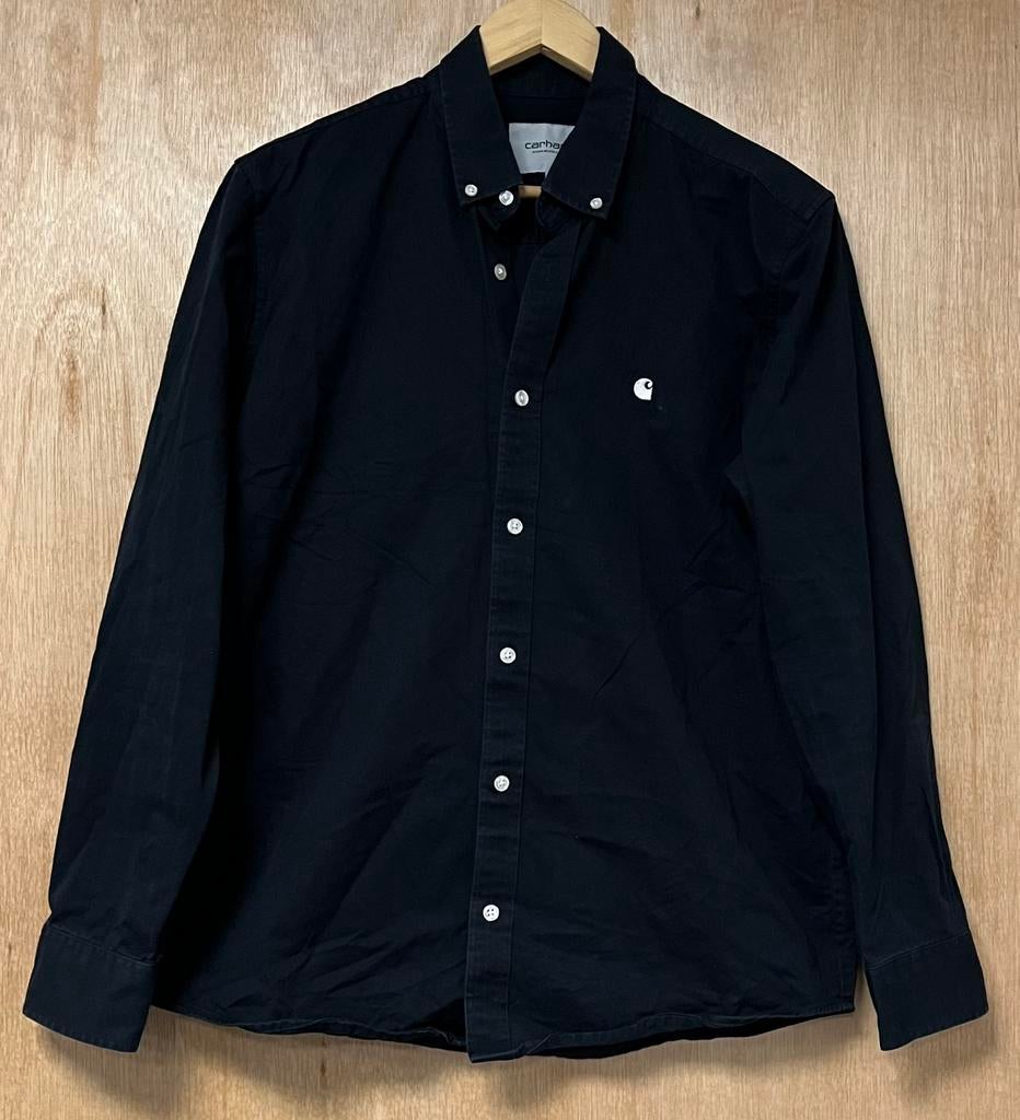 Carhartt overhemd met klein logo zwart - Maat M, Zwart, Carhartt, Zo goed als nieuw, Halswijdte 39/40 (M)