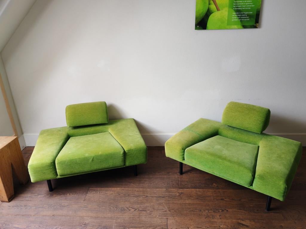 Rob Eckhardt Pouffe Garni Fauteuils - Set van 2, Ophalen, 75 tot 100 cm, Zo goed als nieuw, Stof