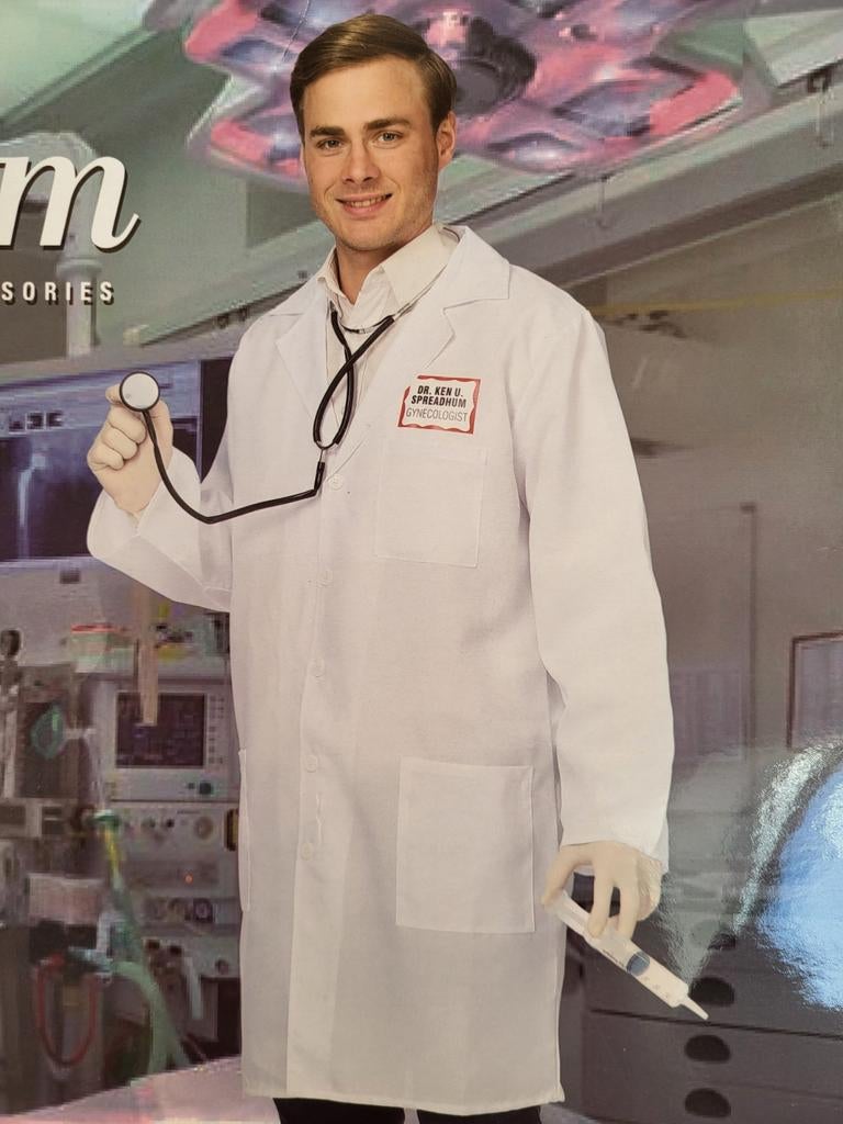 Doktersjas met accesoires, Kleding | Heren, Carnavalskleding en Feestkleding, Maat 52/54 (L), Carnaval, Ophalen of Verzenden, Zo goed als nieuw