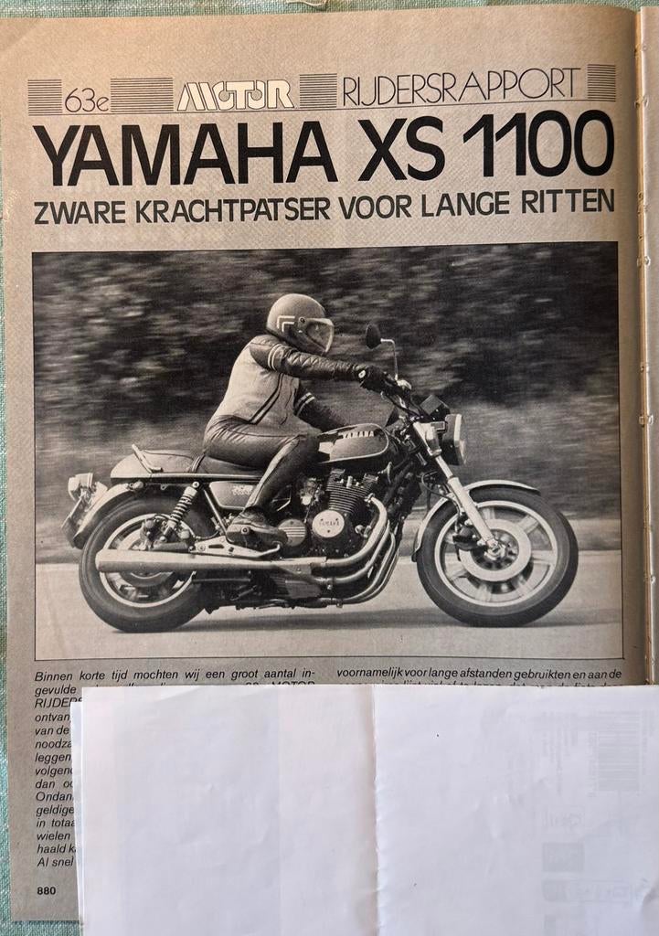 Verslag 1980 Yamaha XS1100, Ophalen of Verzenden, Zo goed als nieuw, Motoren