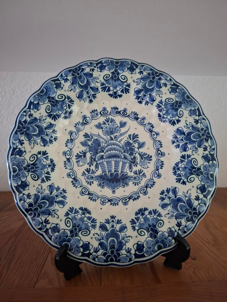 Antiek Delfts blauw decoratieve wandbord, Antiek en Kunst, Ophalen of Verzenden