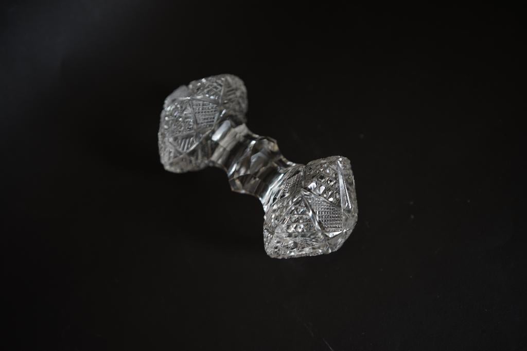 vintage antiek geslepen messenlegger kristal glas waaier, Ophalen of Verzenden