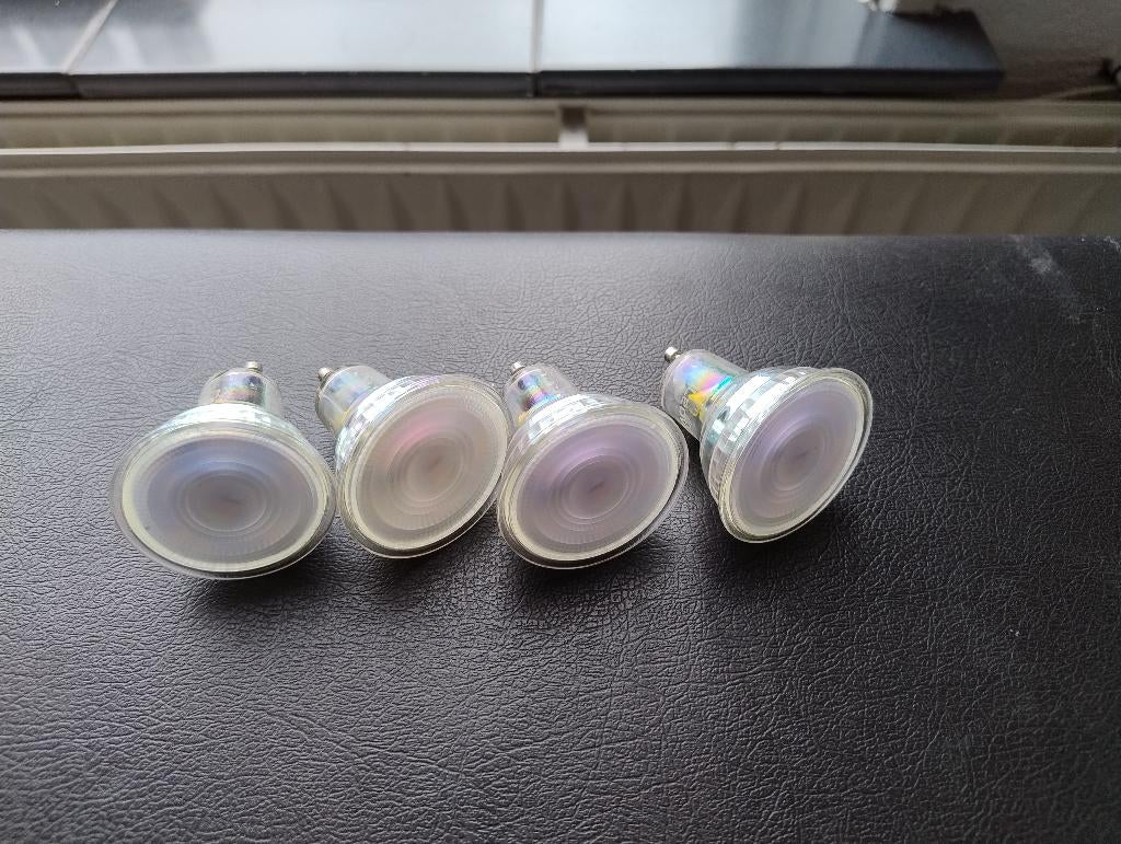 4 stuks RGB+CCT LEDVION smart GU10 LED lampen, Led-lamp, 60 watt of meer, Zo goed als nieuw, E27 (groot)