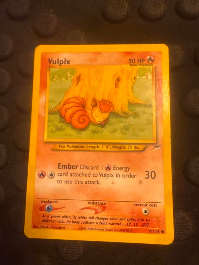 Pokemon Kaart - Vulpix 91/105, Ophalen of Verzenden, Gebruikt, Losse kaart
