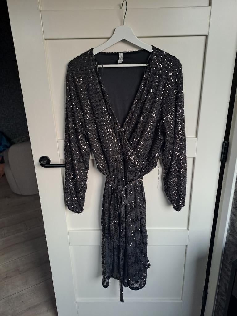 Zwarte pailletten jurk Only Carmakoma, Zwart, Maat 46/48 (XL) of groter, Nieuw, Ophalen of Verzenden