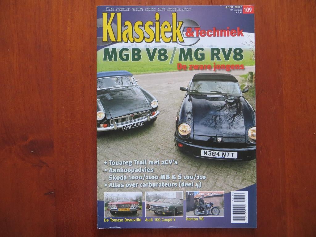Klassiek & Techniek 109 MGB V8, MG RV8, Audi 100 Coupé S, Ophalen of Verzenden, Nieuw, Audi