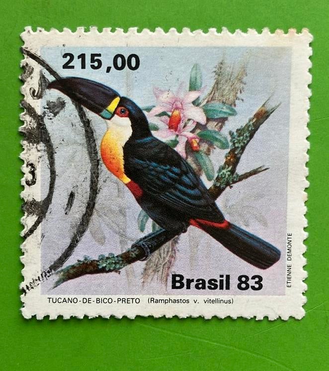 Vogel toekan monica, Postzegels en Munten, Ophalen of Verzenden, Gestempeld, Dier of Natuur