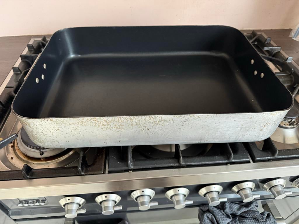 Grote braadslede 50x36 cm - Geschikt voor brede fornuizen, Ophalen of Verzenden, Gebruikt