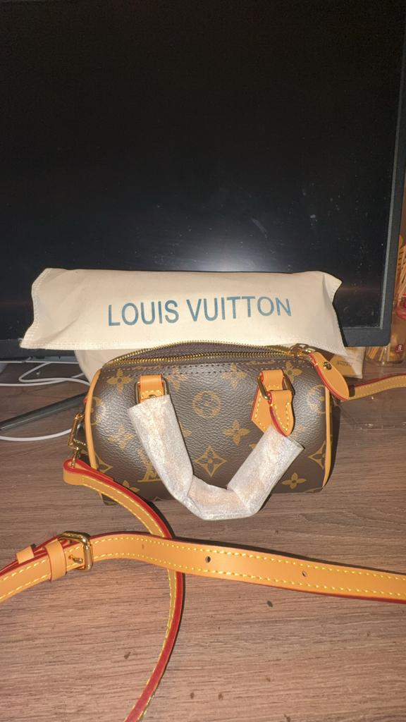 Louis Vuitton Speedy Nano Monogram Tasje, Ophalen of Verzenden, Zo goed als nieuw, Bruin, Handtas