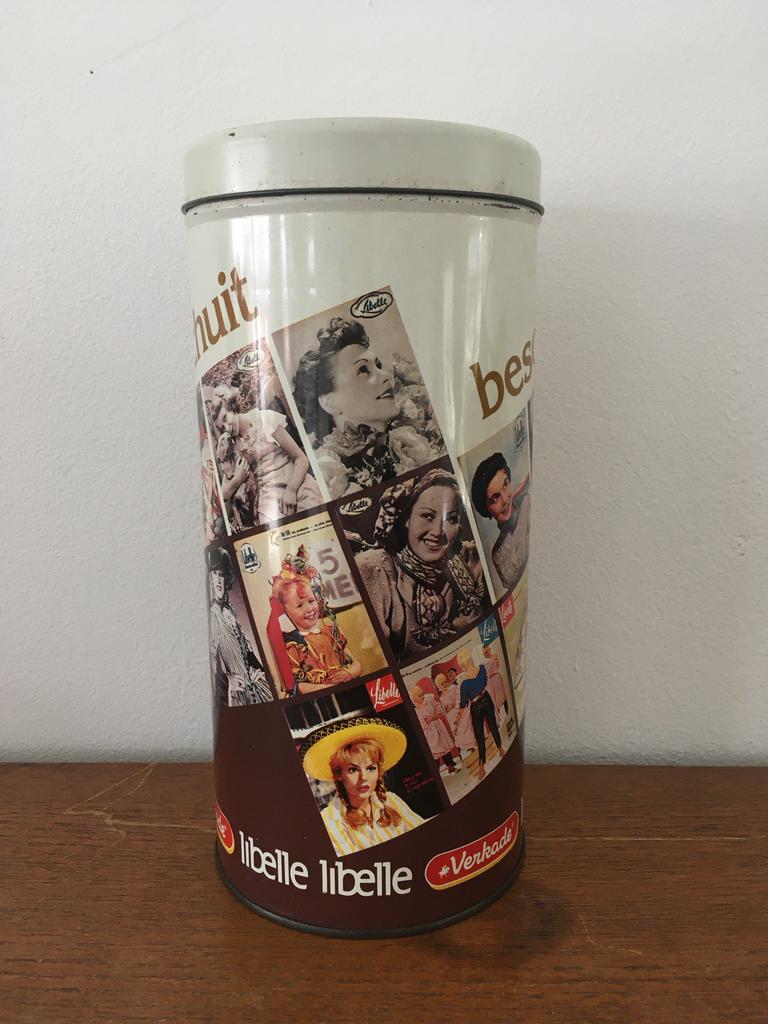 Verkade Libelle beschuitbus blikken retro vintage, Verzenden, Gebruikt, Beschuit, Verkade