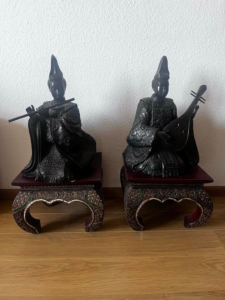 Antiek Japans bronzen muzikantenbeeld, Ophalen