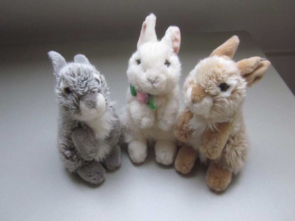 Uni-Toys 4x kleine zacht pluche konijn knuffels nieuw, Kinderen en Baby's, Ophalen of Verzenden, Nieuw, Konijn