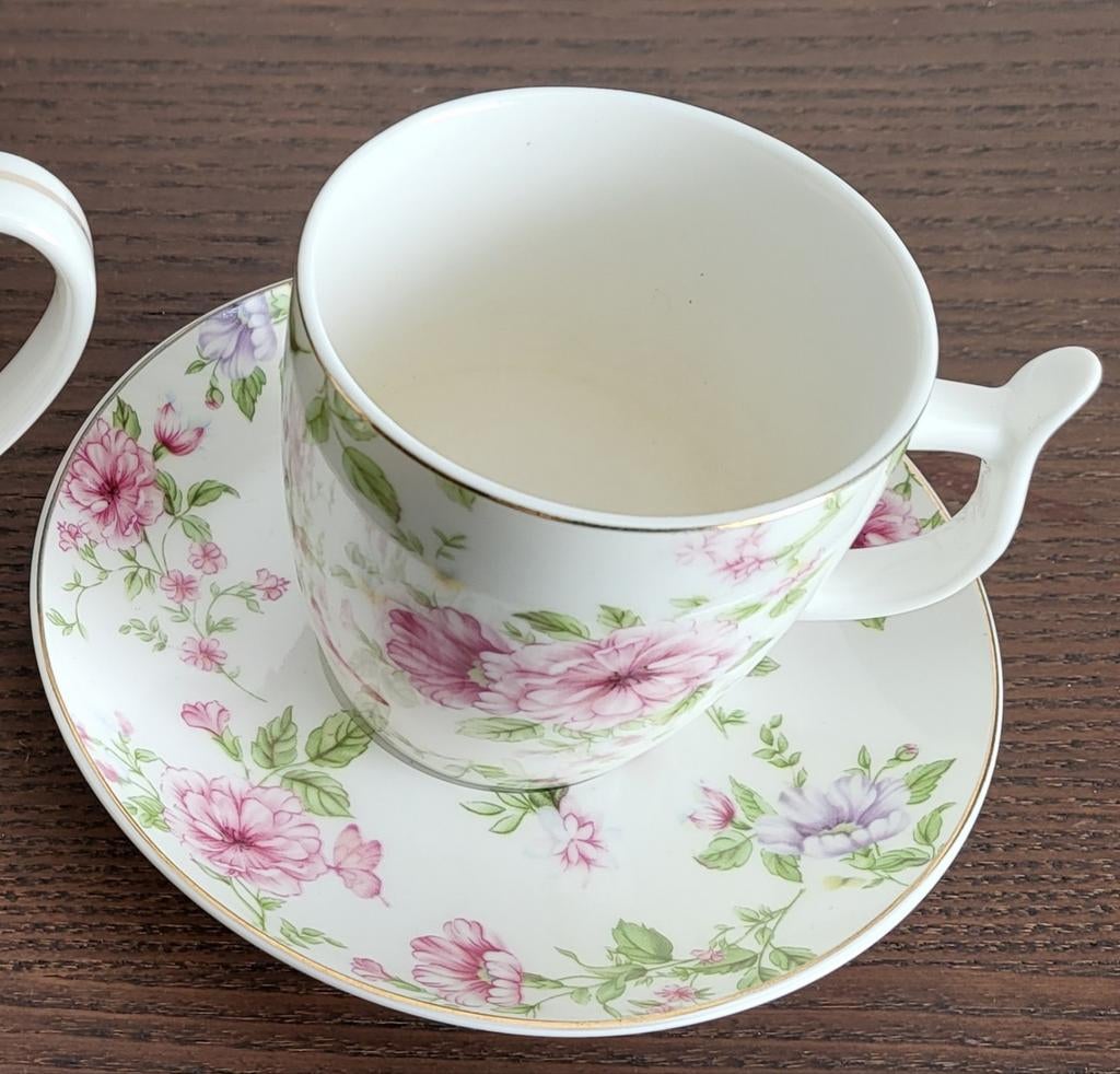 Clayre & Eef porseleinen kop en schotel - NIEUW, Nieuw, Ophalen of Verzenden, Overige stijlen, Kop(pen) en/of Schotel(s)