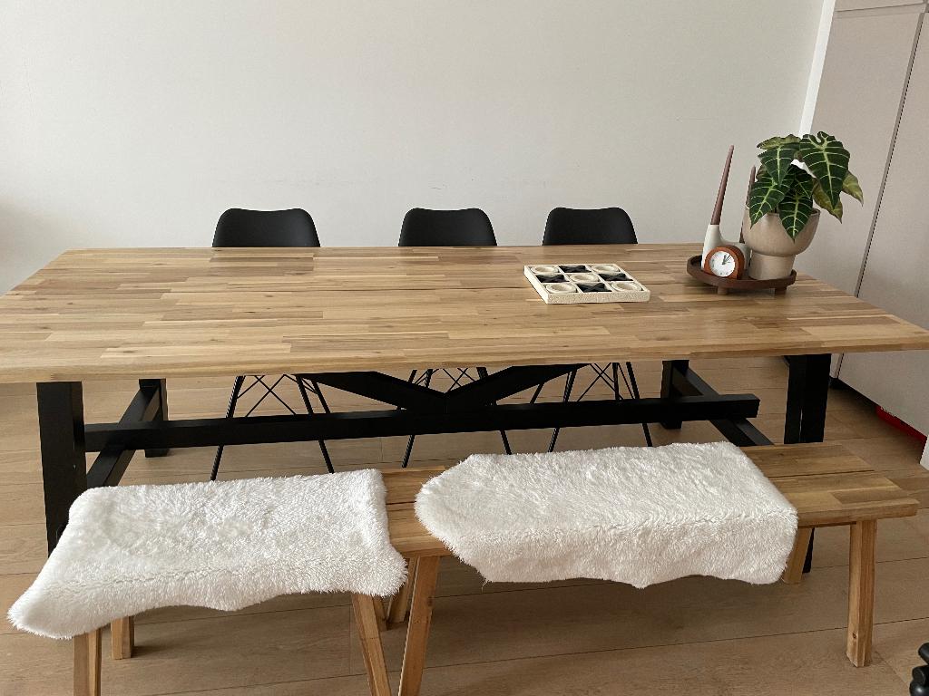 Ikea eettafel Skogsta, Ophalen, Gebruikt, Eikenhout, 200 cm of meer