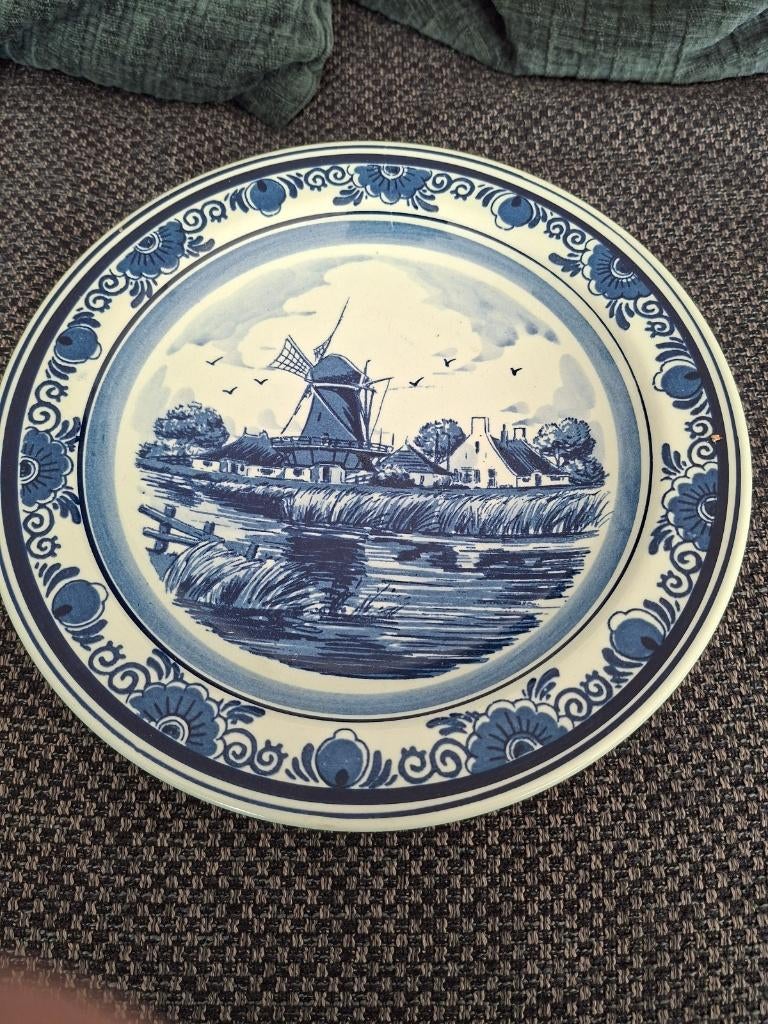 Heineken bier Delfts blauwe bord, Molen NL landschap, Ophalen of Verzenden, Zo goed als nieuw, Reclamebord, Plaat of Schild, Heineken