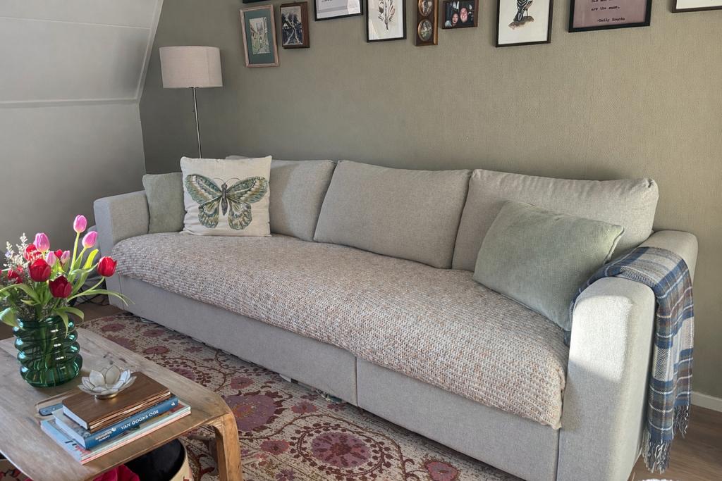 Ikea Vimle slaapbank 3 zits + vimle hocker, Huis en Inrichting, Ophalen, Zo goed als nieuw, 75 tot 100 cm, Driepersoons