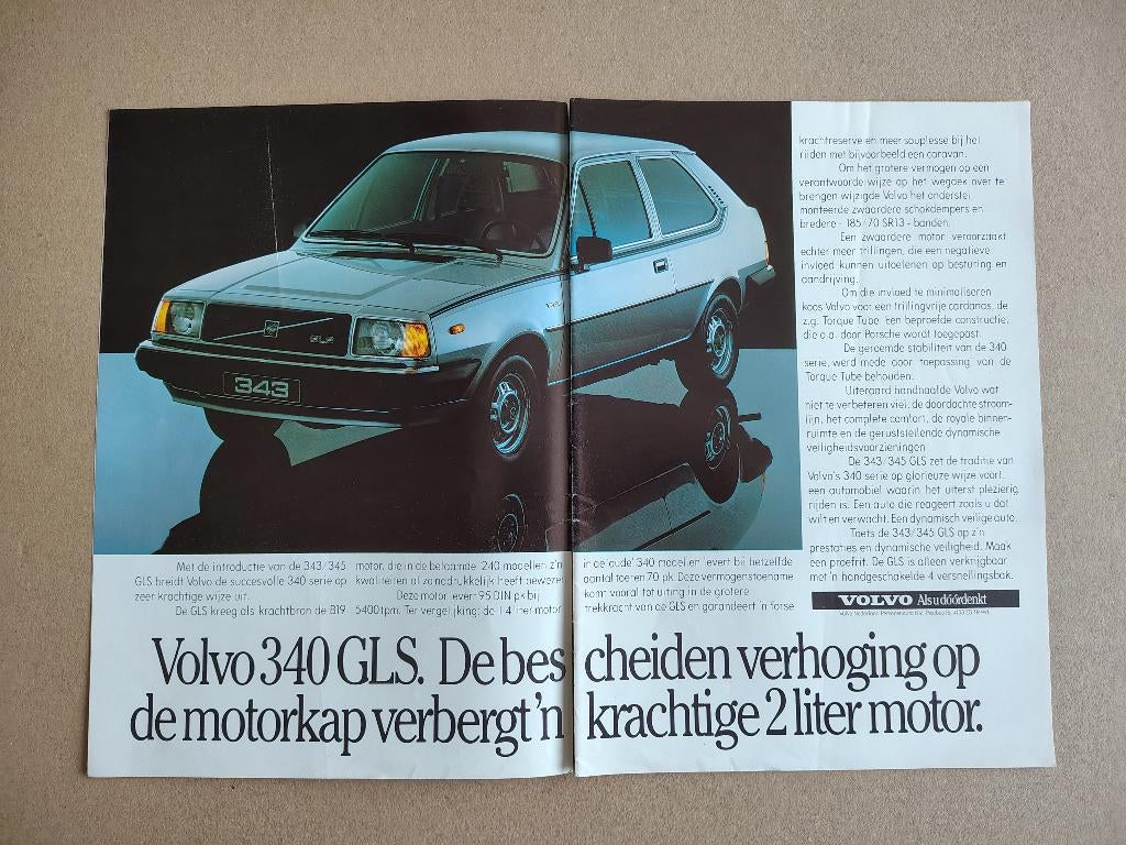 Reclame (uit oud tijdschrift) Volvo 340 GLS (1980), Verzenden, Gebruikt, Auto's