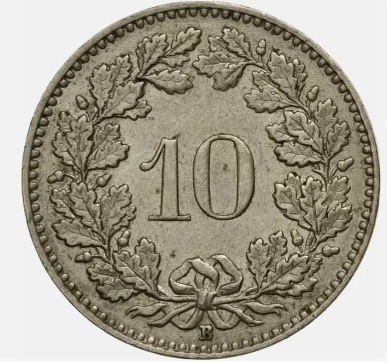 Zwitserland -10 Rappen 1959, Verzenden, Overige landen, Losse munt