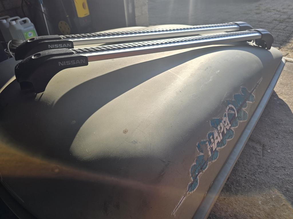 Dakkoffer met dakdragers, Auto diversen, Dakkoffers, Ophalen, Gebruikt