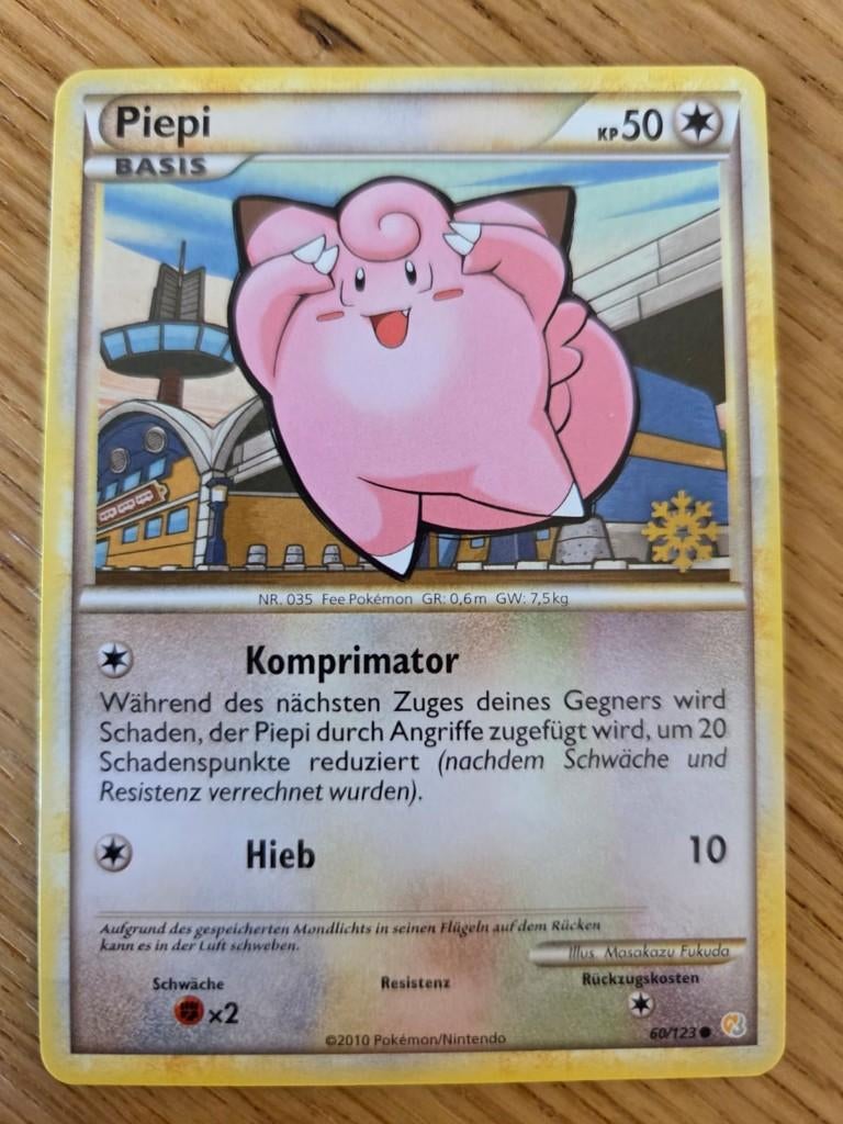 pokemon heartgold soulsilver piepi 60/123 advent / snowflake, Ophalen of Verzenden, Zo goed als nieuw, Losse kaart