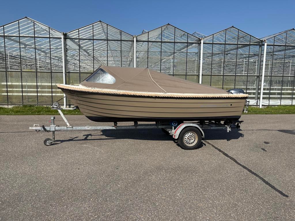 Admiral 470 XL Sloep met Yamaha 15 PK en Trailer, Watersport en Boten, Sloepen, Ophalen, 10 tot 30 pk, Gebruikt, 3 tot 6 meter