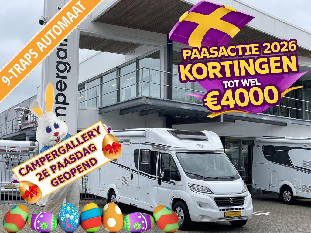 Carado T447 9-TRAPS AUTOMAAT ENKELE BEDDEN XXL GARAGE EURO6, Automaat, Fiat, 7 tot 8 meter, Bedrijf