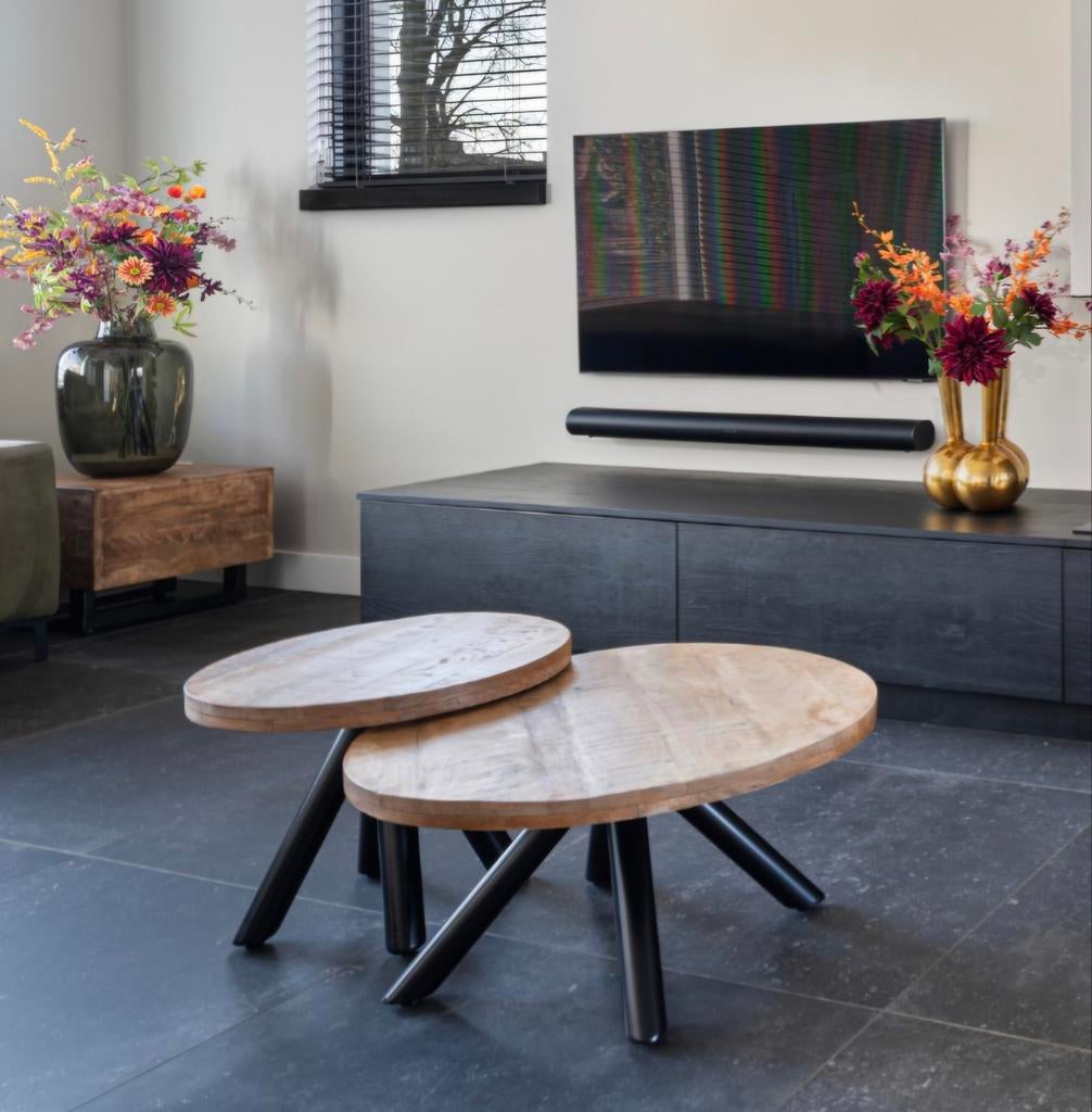 Eleonora Salontafel set Otto, 50 tot 100 cm, Modern, Industrieel, 50 tot 100 cm, Zo goed als nieuw