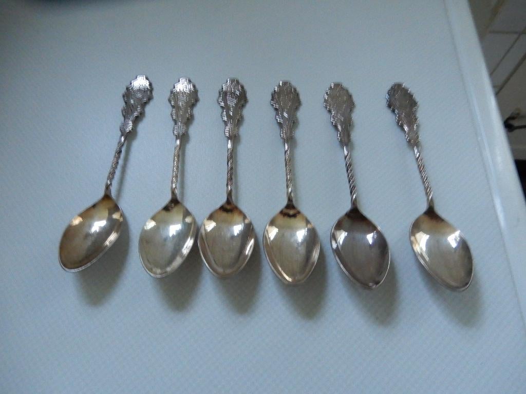 theelepeltjes, zwaar verzilverd, Hanenkam, gemerkt, Ophalen of Verzenden