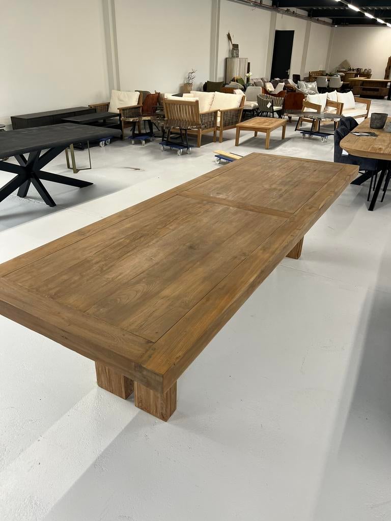 Teak tuintafel, Ophalen, 200 cm of meer, 50 tot 100 cm, Zo goed als nieuw