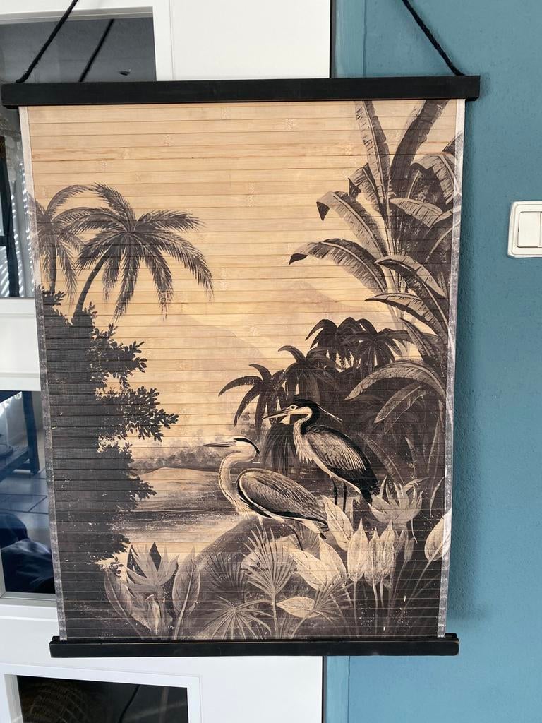 Wanddecoratie jungle/vogels, bamboe, Ophalen