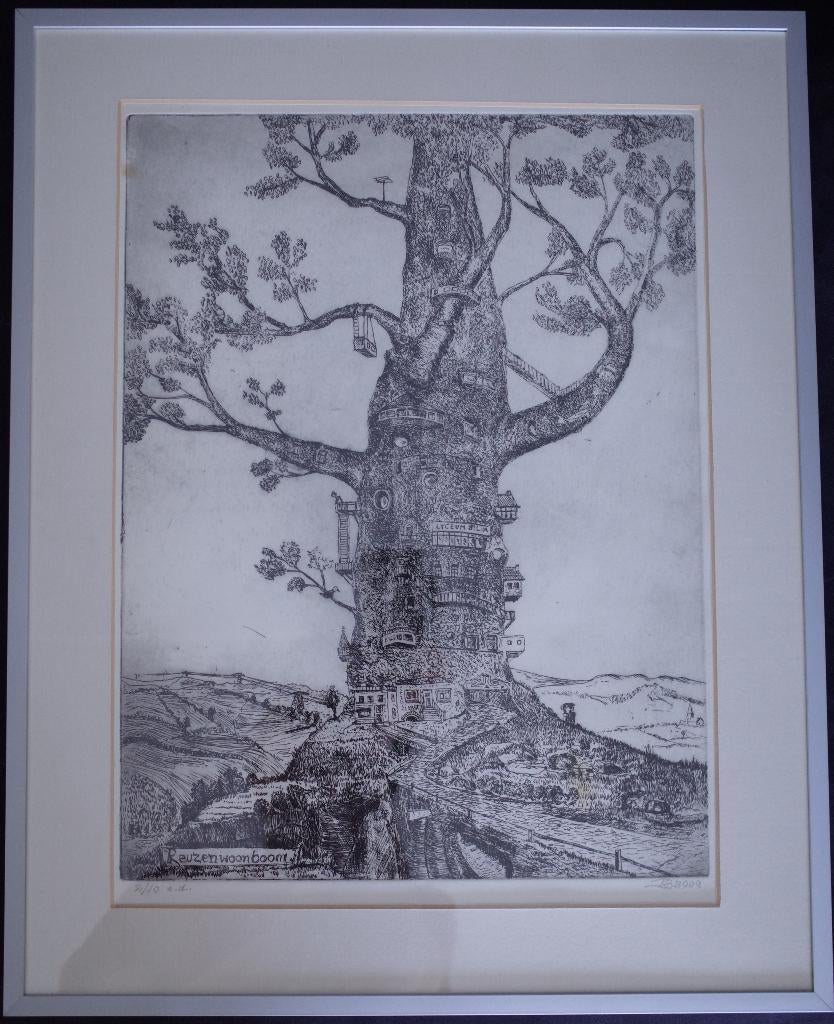 Ets - Reuzenwoonboom, 2000 tot heden, Ets, Origineel, Ophalen of Verzenden