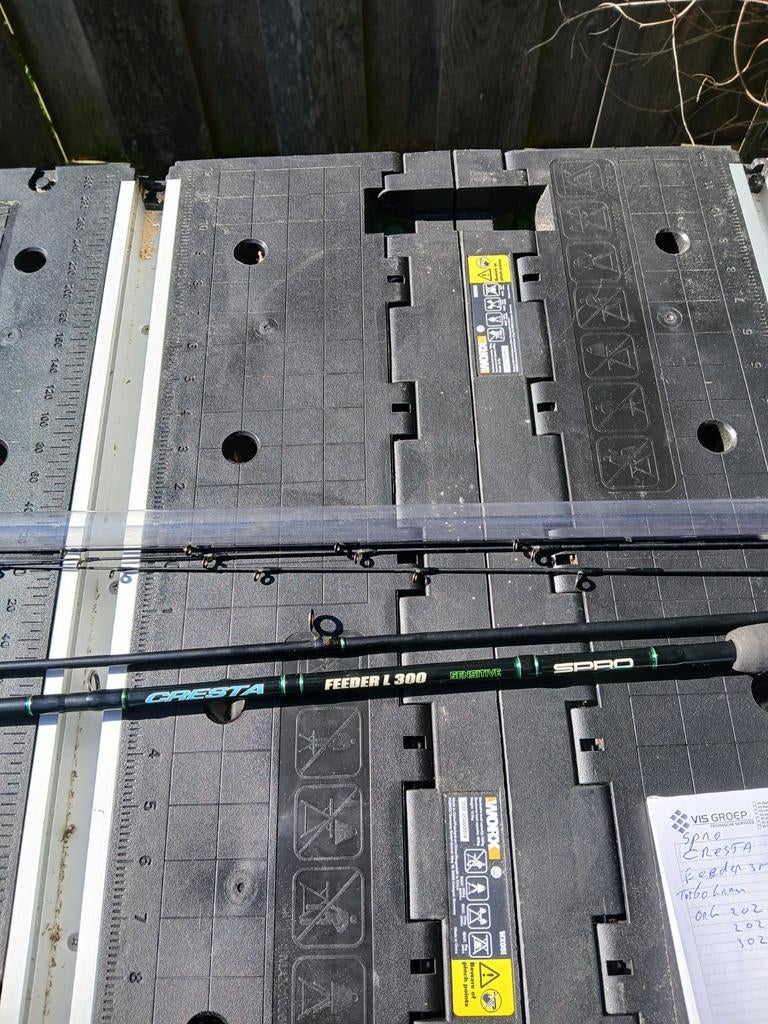 Spro Feeder L300 met 3 toppen en Crivit molen met lijn, Watersport en Boten, Hengelsport | Algemeen, Ophalen of Verzenden