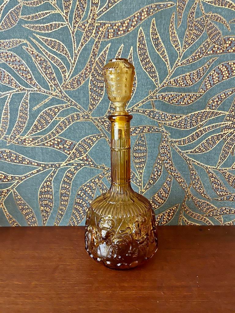 Vintage Empoli glazen karaf geel, Antiek en Kunst, Ophalen of Verzenden