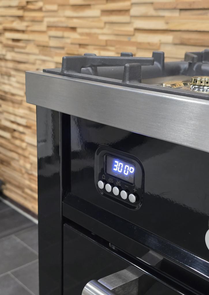 Luxe Fornuis Boretti 90cm hoogglans zwart + rvs 300 oven, Niet ingevuld, 60 cm of meer, Niet ingevuld, Ophalen of Verzenden