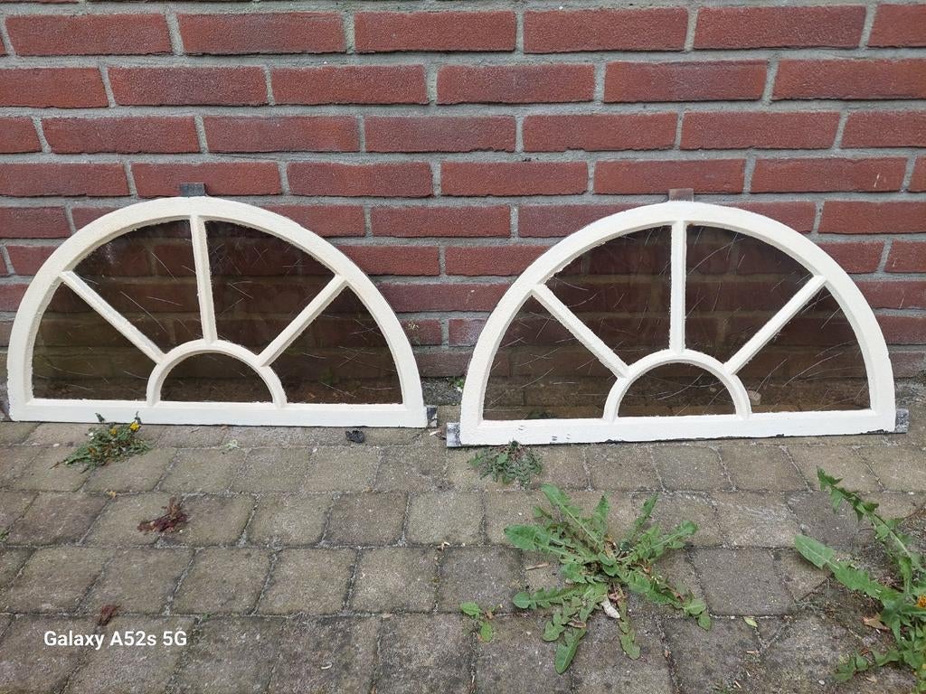 2 stalramen met glas 65x35cm, Ophalen, Gevelraam of Ruit, Gebruikt, Minder dan 80 cm