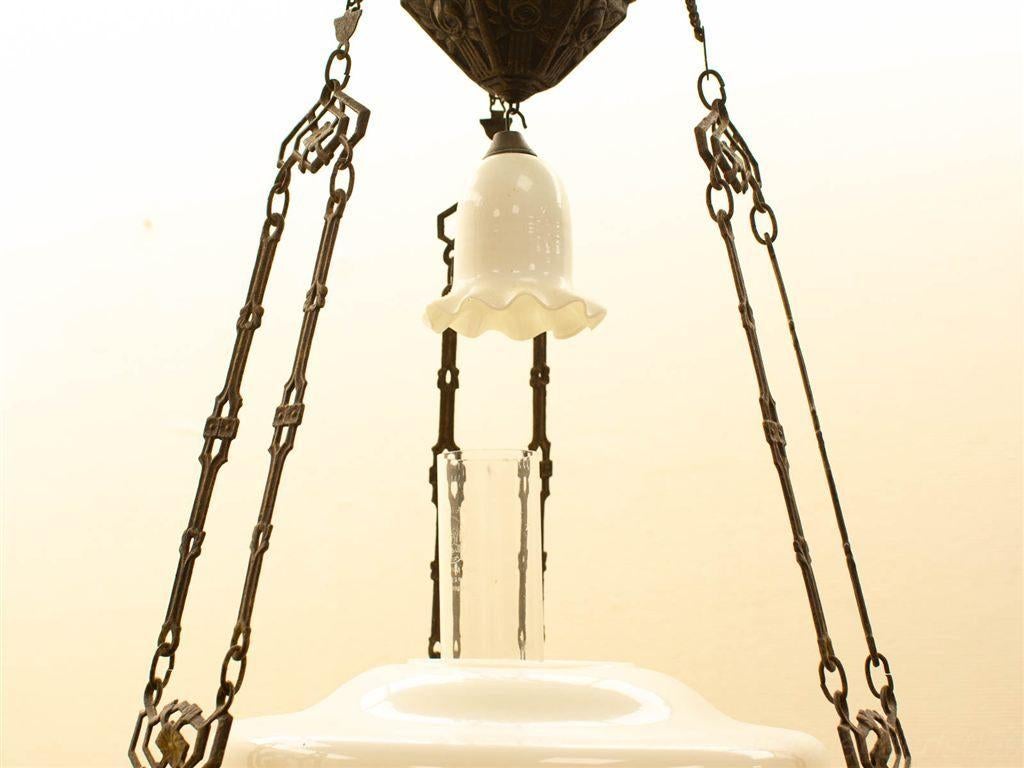 antieke hangende olielamp 33933, Huis en Inrichting, Ophalen of Verzenden, Gebruikt