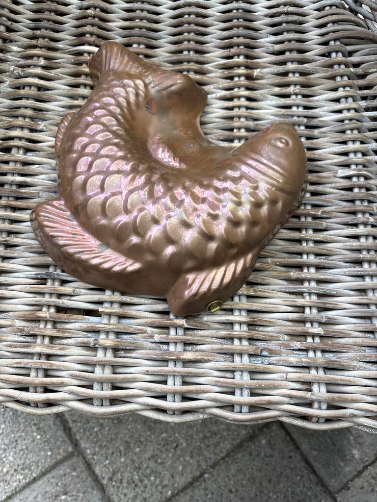 Vintage Koperen Visvormige Bakvorm - Lagus Portugal, Ophalen of Verzenden, Koper