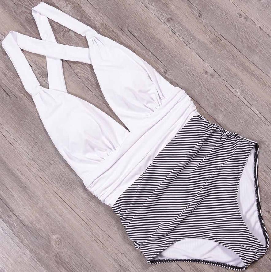 Wit zwart gestreept badpak monokini retro dames vrouwen, Kleding | Dames, Badmode en Zwemkleding, Verzenden, Nieuw, Overige kleuren