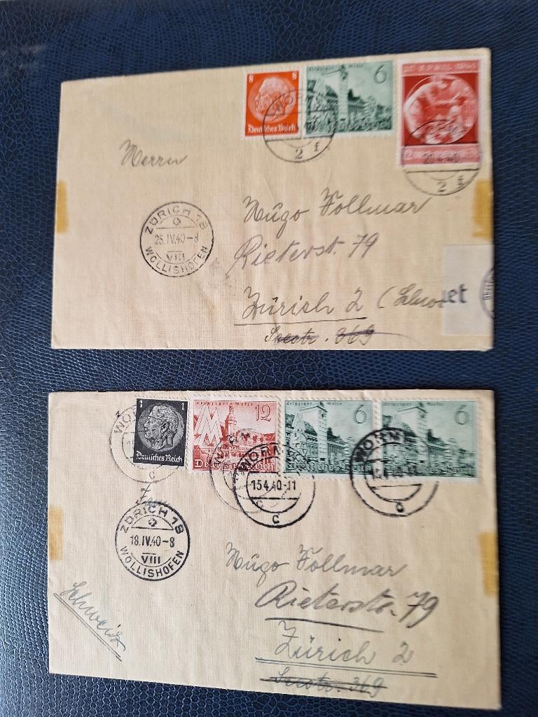 Deutsches Reich 1940 2 enveloppen geopend Wehrmacht, Verzenden, Envelop